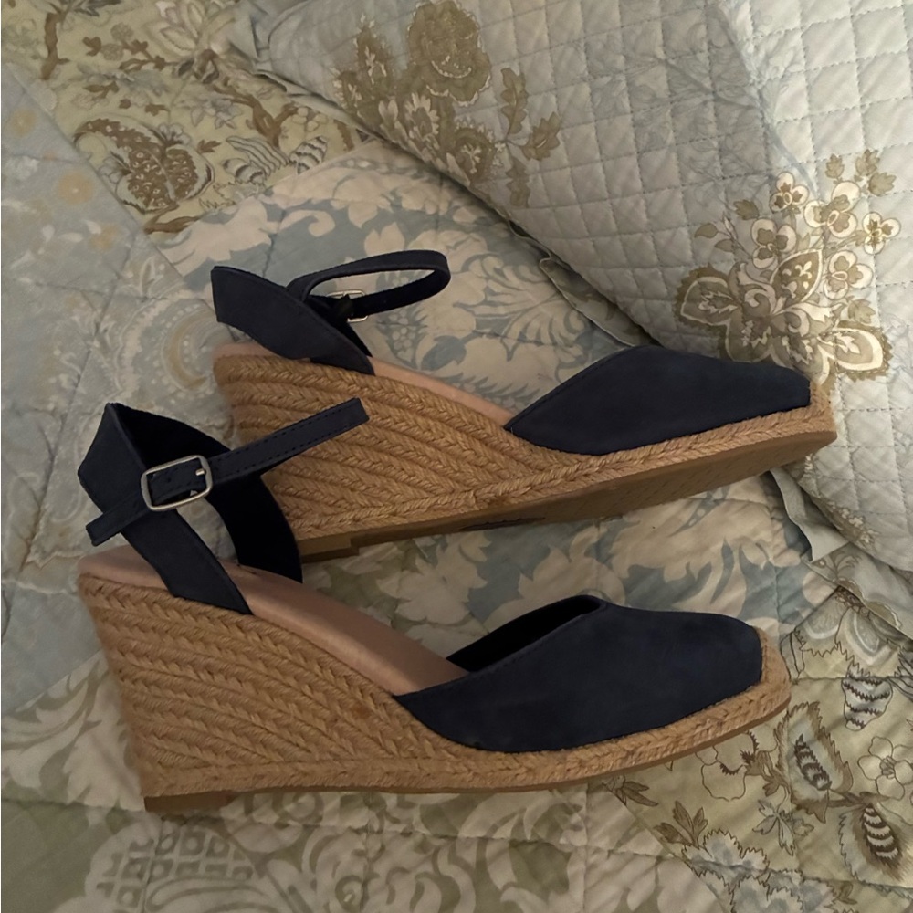Me Too Navy Wedge Espadrilles